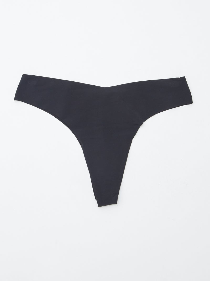 Set di 2 tanga invisibili in microfibra Nero - Kiabi