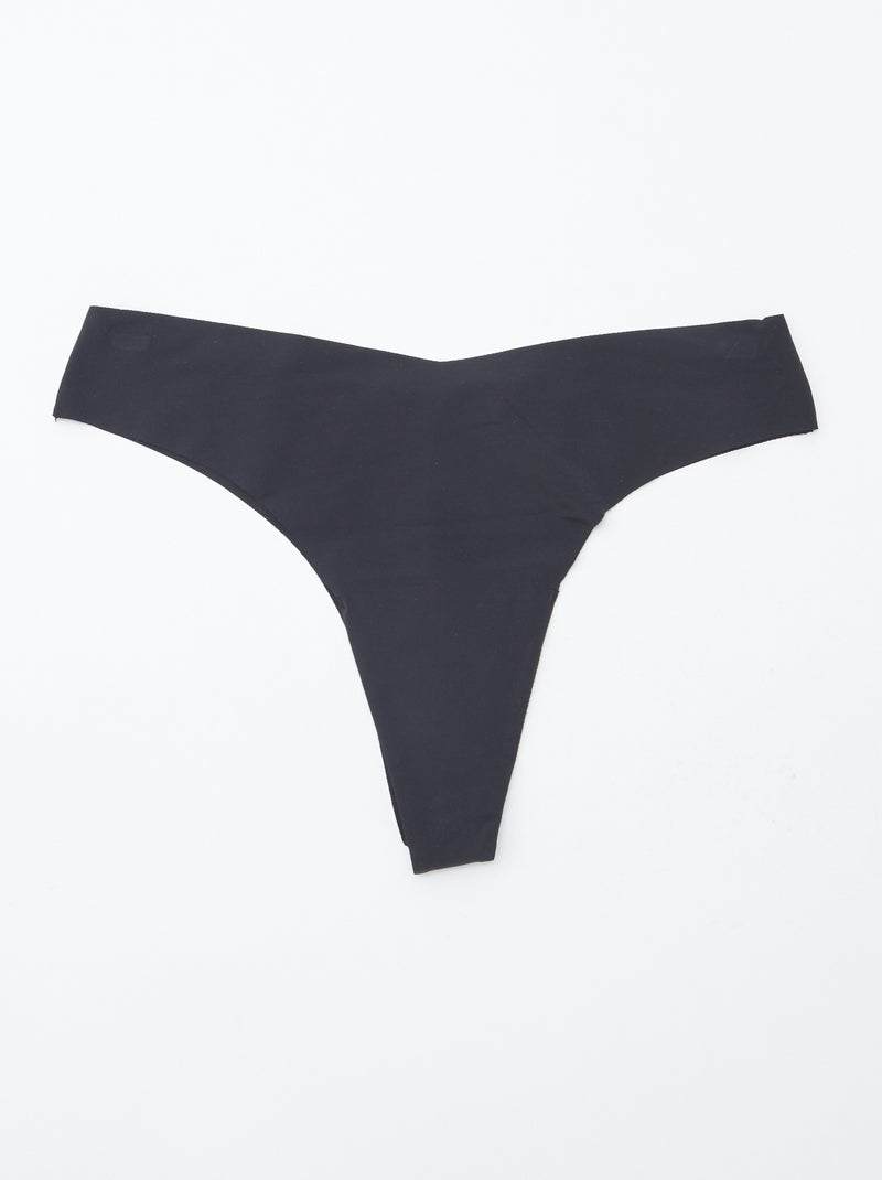 Set di 2 tanga invisibili in microfibra Nero - Kiabi