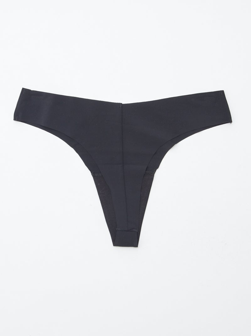 Set di 2 tanga invisibili in microfibra Nero - Kiabi