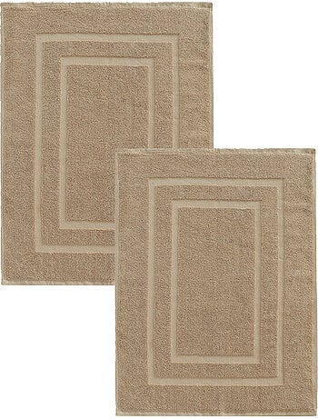 Set di 2 tappetini da bagno in spugna, 50x70 cm,