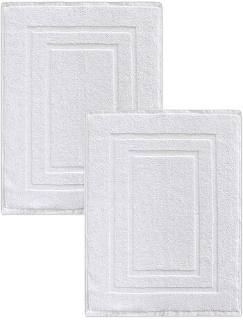 Set di 2 tappetini da bagno in spugna, 50x70 cm,
