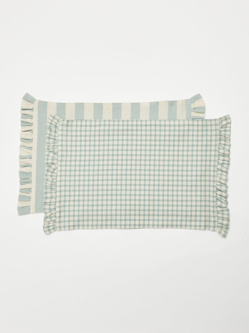 Set di 2 tovagliette (32 x 45 cm) con volant BLU - Kiabi