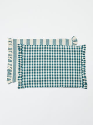Set di 2 tovagliette (32 x 45 cm) con volant