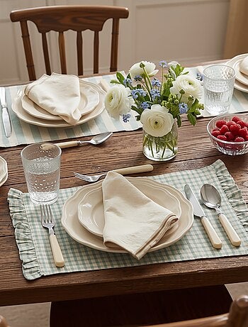Set di 2 tovagliette (32x45 cm) con volant