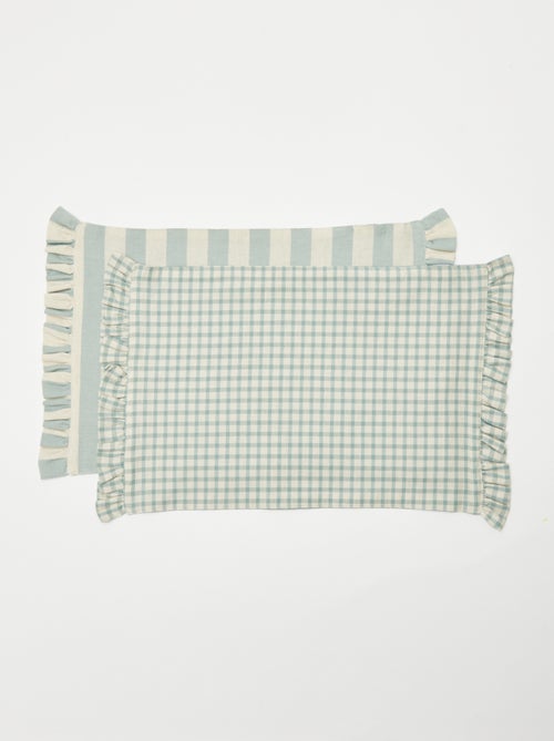 Set di 2 tovagliette (32x45 cm) con bordo a volant - Kiabi Set di 2 tovagliette (32x45 cm) con bordo a volant - Kiabi