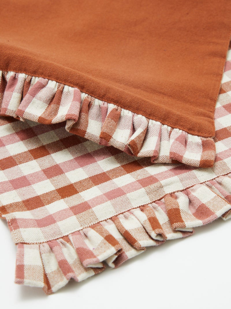 Set di 2 tovagliette (32x45 cm) con bordo a volant ROSA - Kiabi