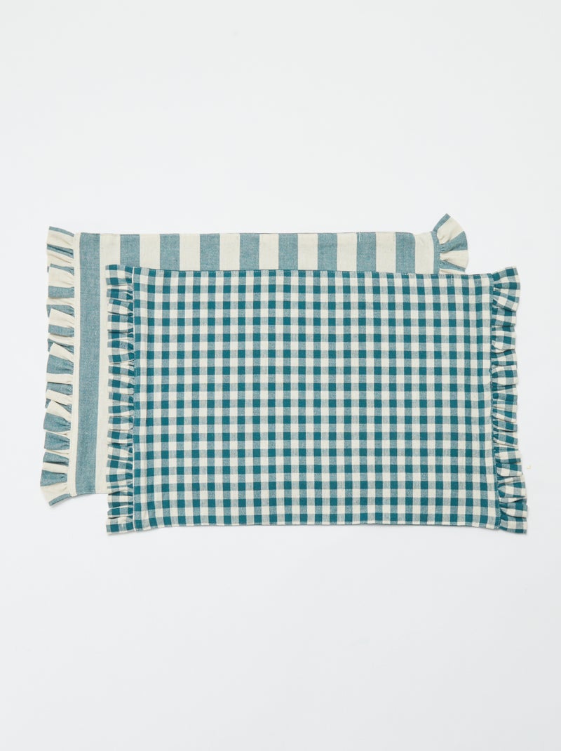 Set di 2 tovagliette (32x45 cm) con volant BLU - Kiabi