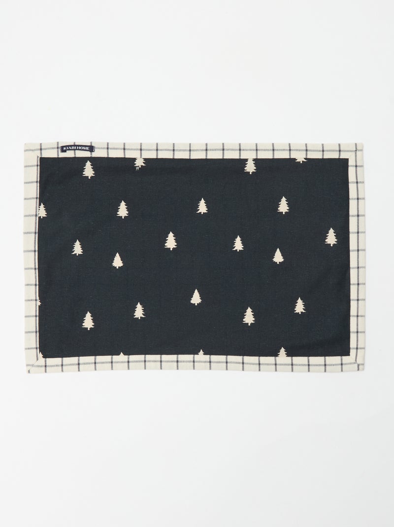 Set di 2 tovagliette all'americana stampate Natale in cotone 45x30 cm Nero - Kiabi