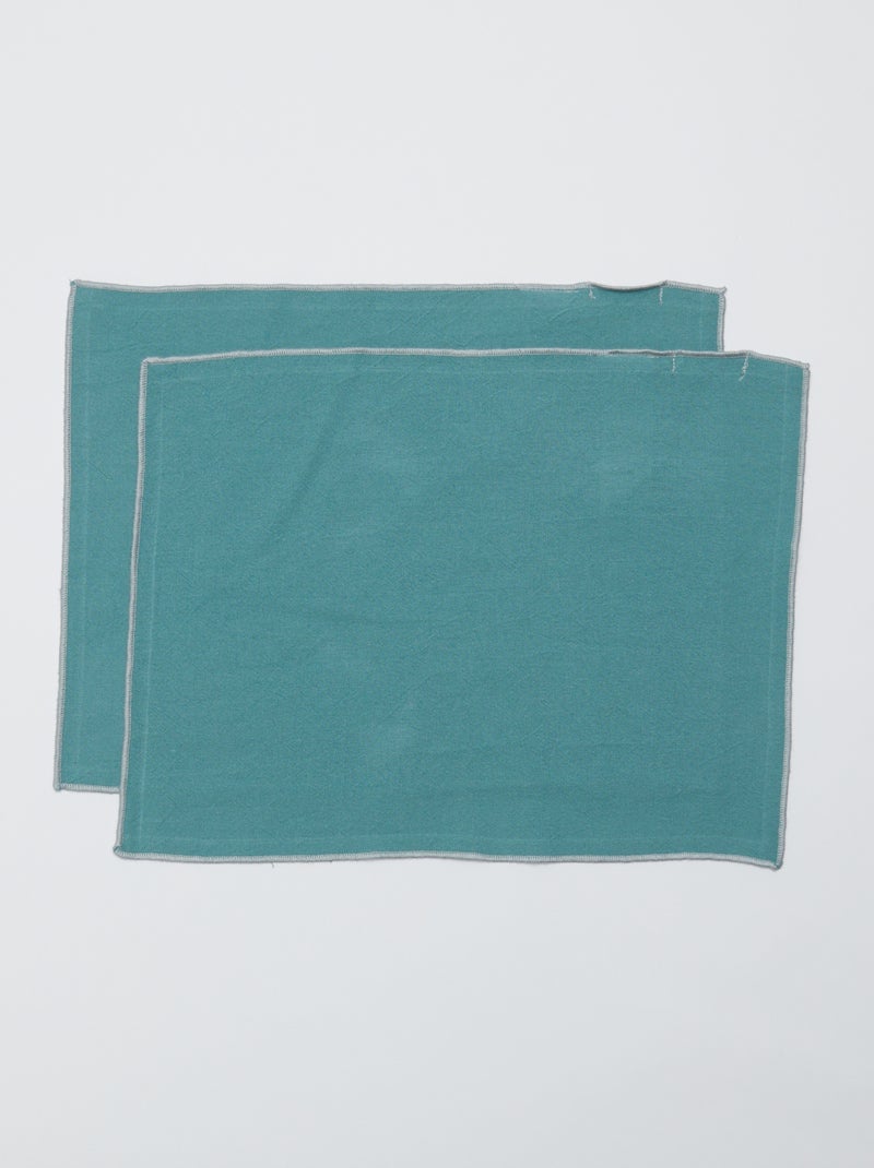 Set di 2 tovagliette/tovaglioli tinta unita 2 in 1 32 x 40 cm - Kiabi Home VERDE - Kiabi