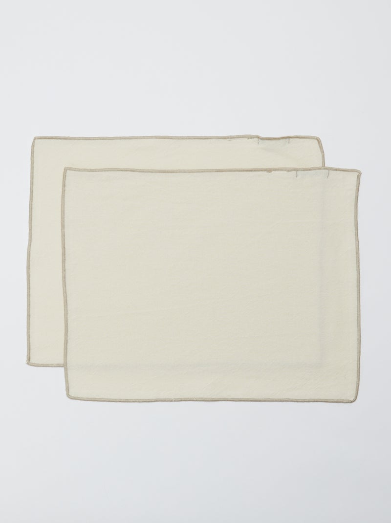 Set di 2 tovagliette/tovaglioli tinta unita 2 in 1 (32x40 cm) - Kiabi Home BIANCO - Kiabi