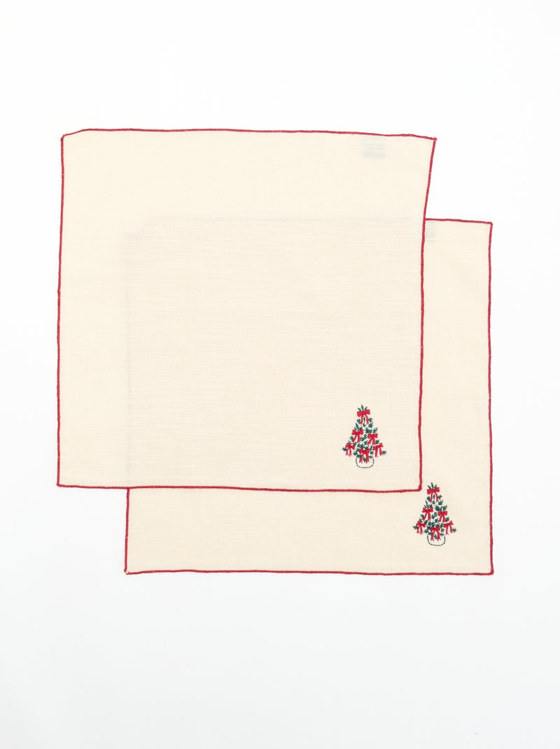 Set di 2 tovaglioli 'Natale' Bianco Ecru - Kiabi
