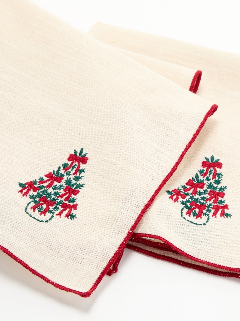 Set di 2 tovaglioli 'Natale' Bianco Ecru - Kiabi