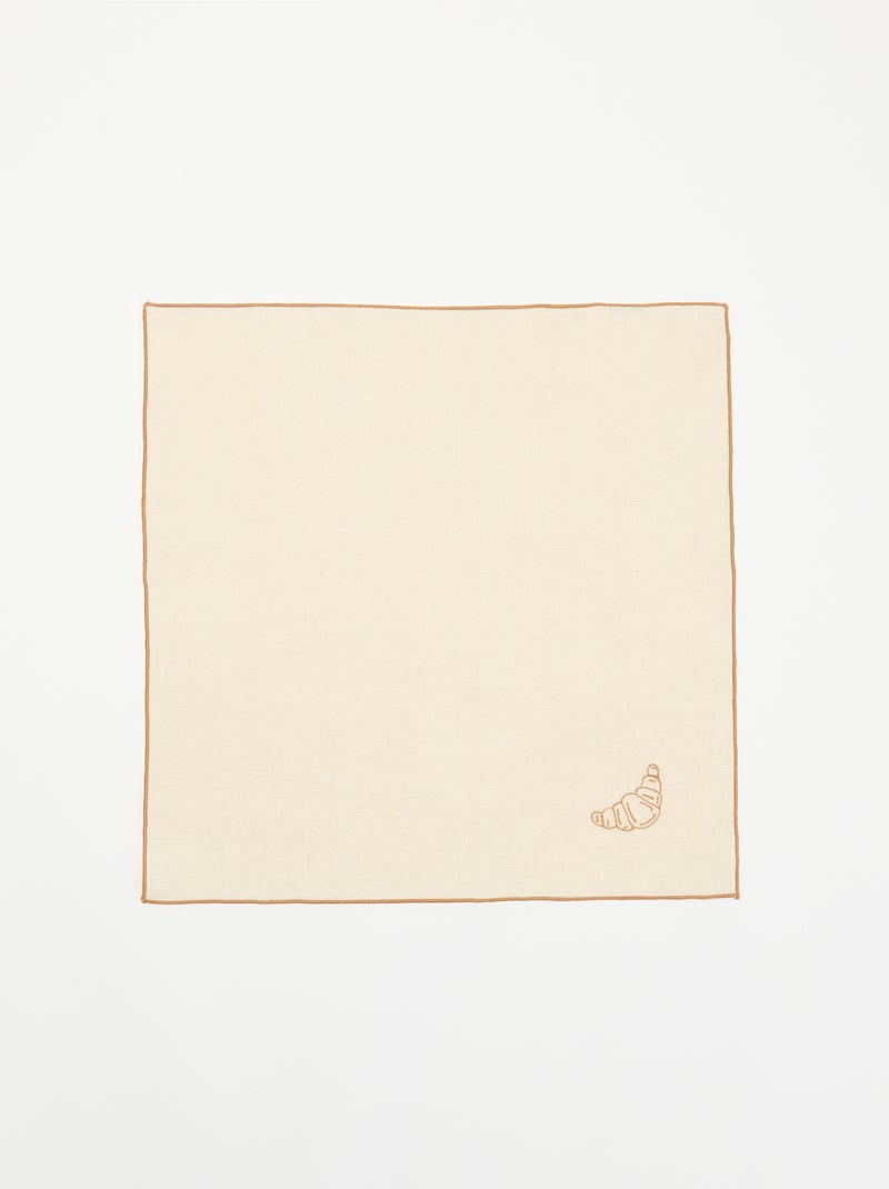 Set di 2 tovaglioli ricamati Beige - Kiabi