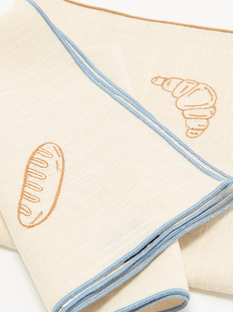 Set di 2 tovaglioli ricamati Beige - Kiabi