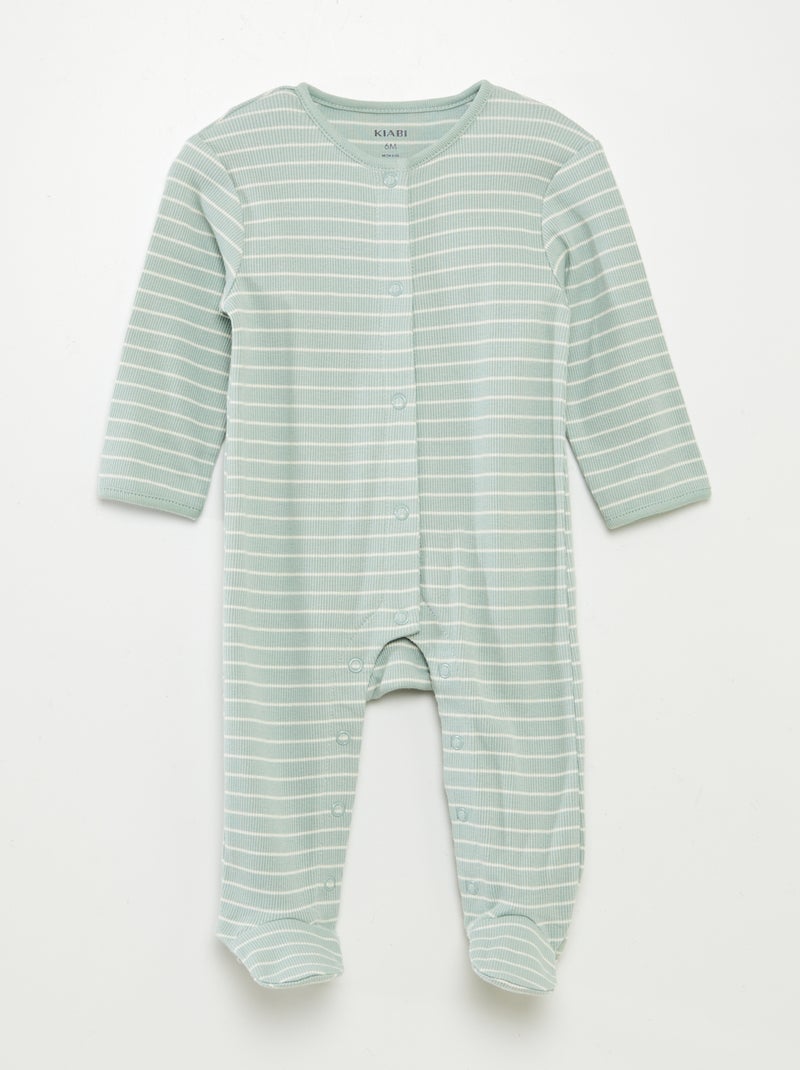 Set di 2 tutine con piedini VERDE - Kiabi