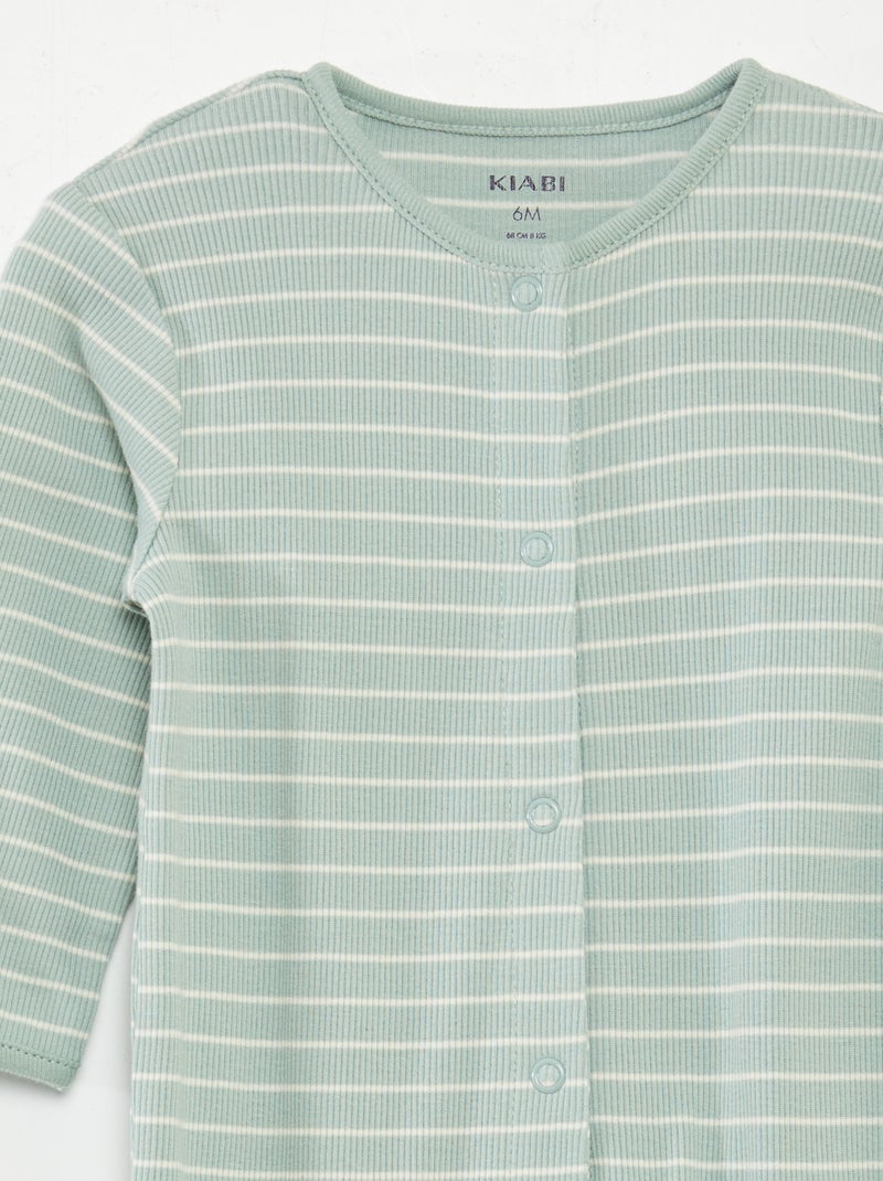 Set di 2 tutine con piedini VERDE - Kiabi