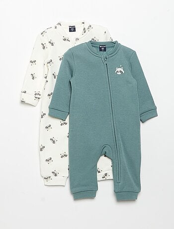 Set di 2 pigiamini interi in pile