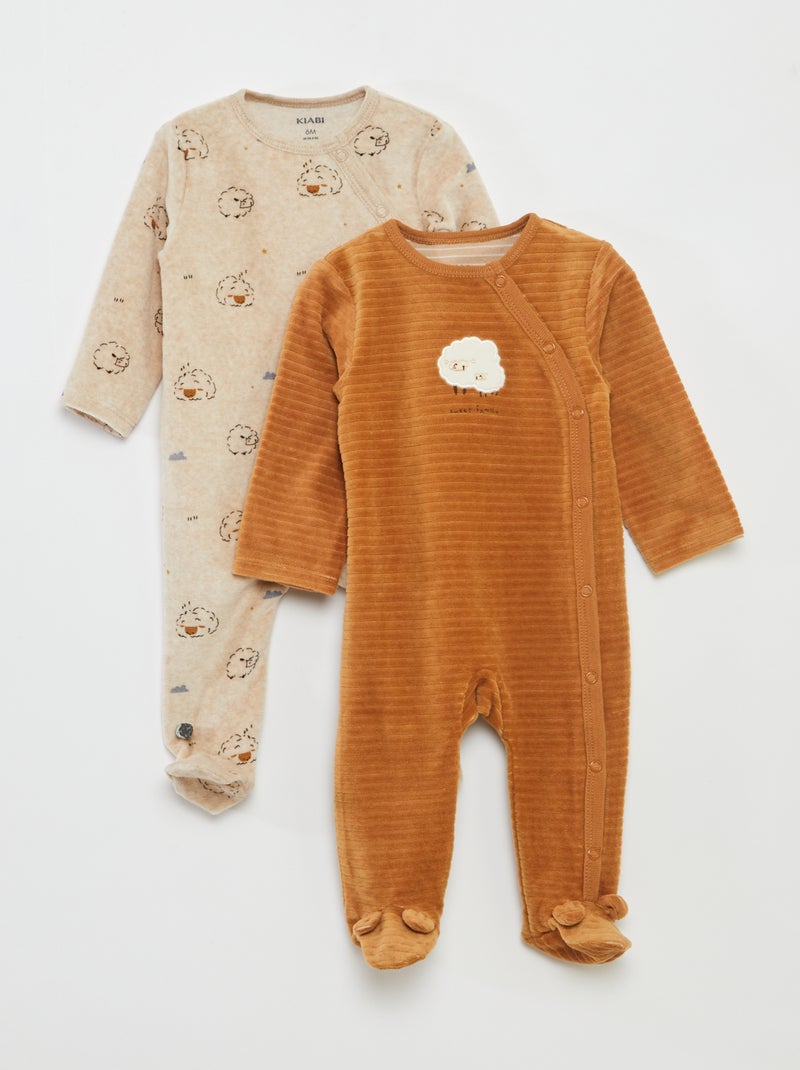Set di 2 tutine in velluto Beige - Kiabi
