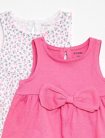 Set di 2 vestiti con fiocco fantasia