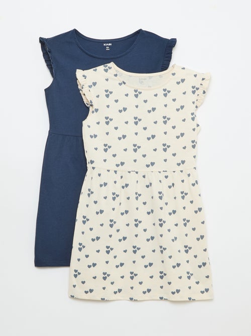 Set di 2 vestiti in jersey senza maniche con volant - Kiabi