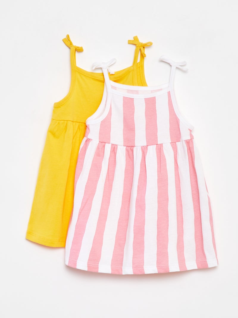 Set di 2 vestiti leggeri con spalline sottili - 2 pezzi GIALLO - Kiabi