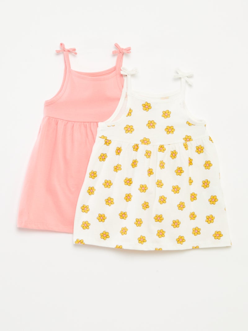 Set di 2 vestiti leggeri con spalline sottili - 2 pezzi ROSA - Kiabi