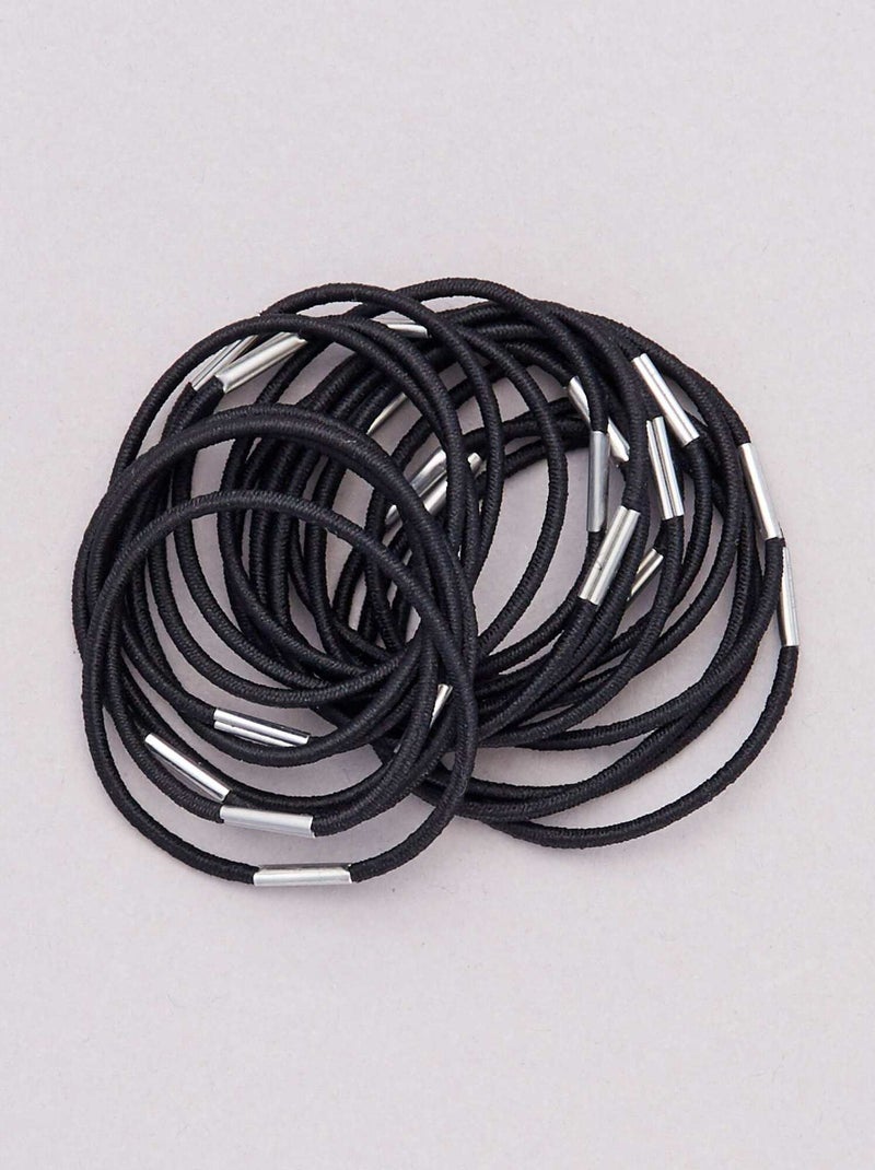 Set di 20 elastici per capelli NERO - Kiabi