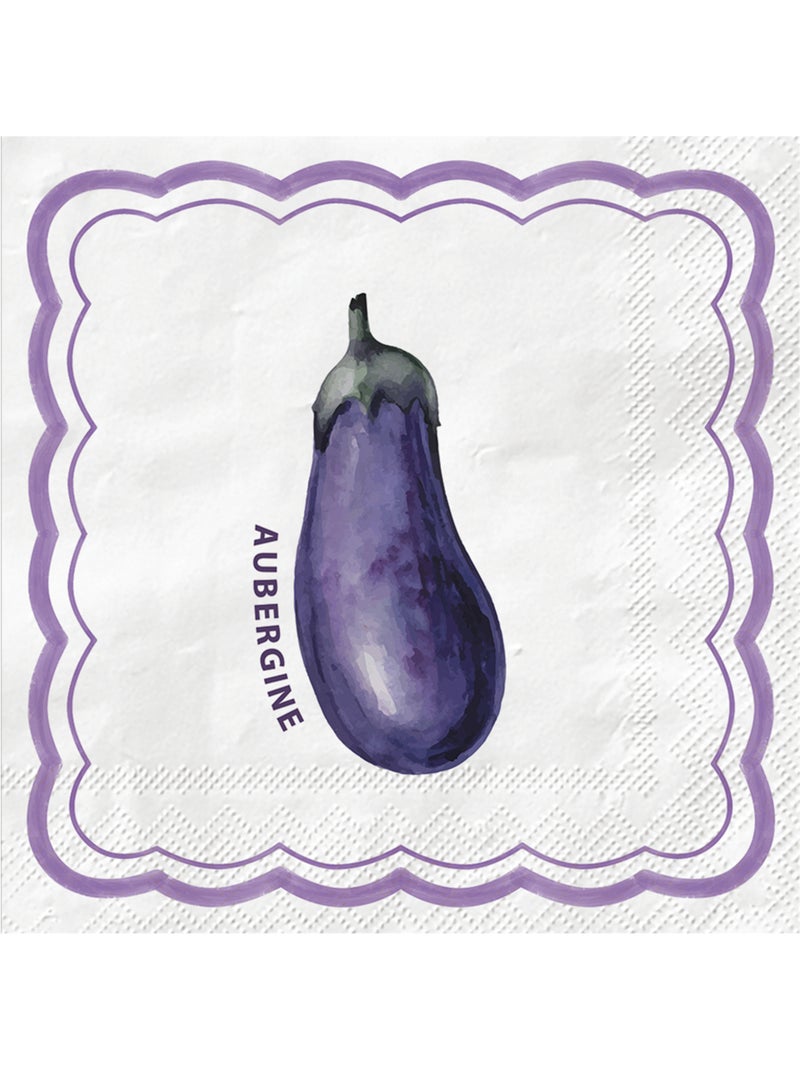 Set di 20 tovaglioli di carta motivo melanzana e pois Viola - Kiabi
