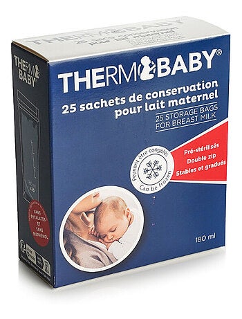 Set di 25 buste per la conservazione del latte materno Thermobaby pre-sterilizzate 180 ml