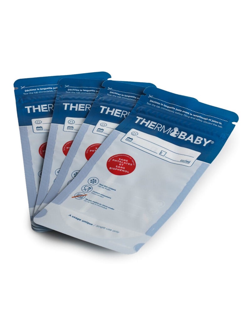 Set di 25 buste per la conservazione del latte materno Thermobaby pre-sterilizzate 180 ml Bianco - Kiabi