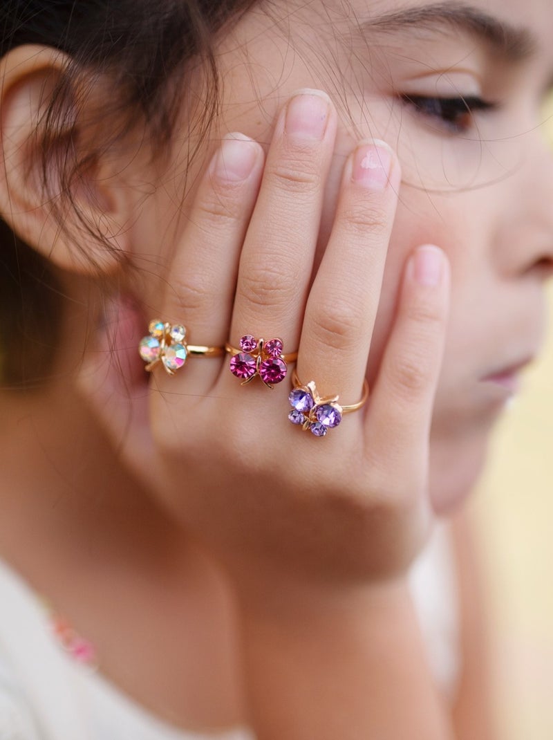 Set di 3 anelli farfalla scintillanti | great pretenders | great pretenders Multicolore - Kiabi