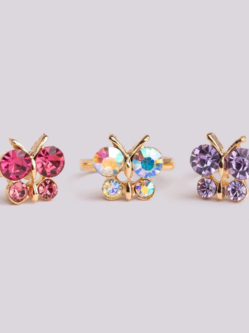 Set di 3 anelli farfalla scintillanti | great pretenders | great pretenders Multicolore - Kiabi