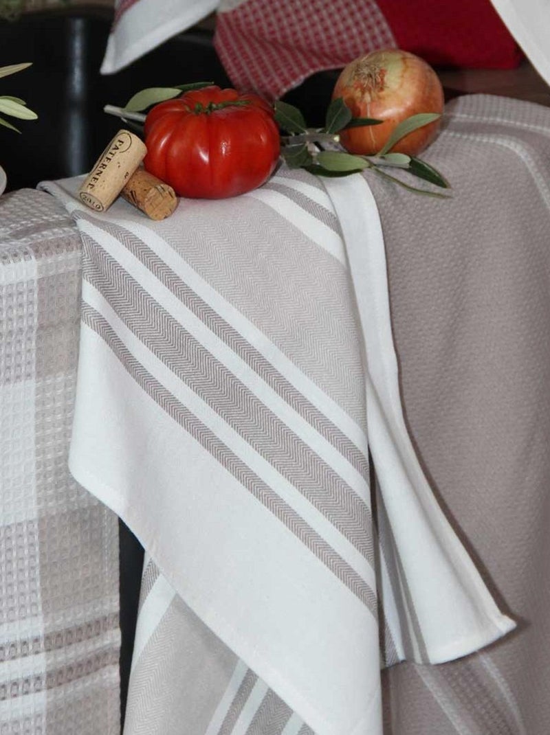 Set di 3 asciugamani da cucina in cotone 50x70 cm Beige - Kiabi