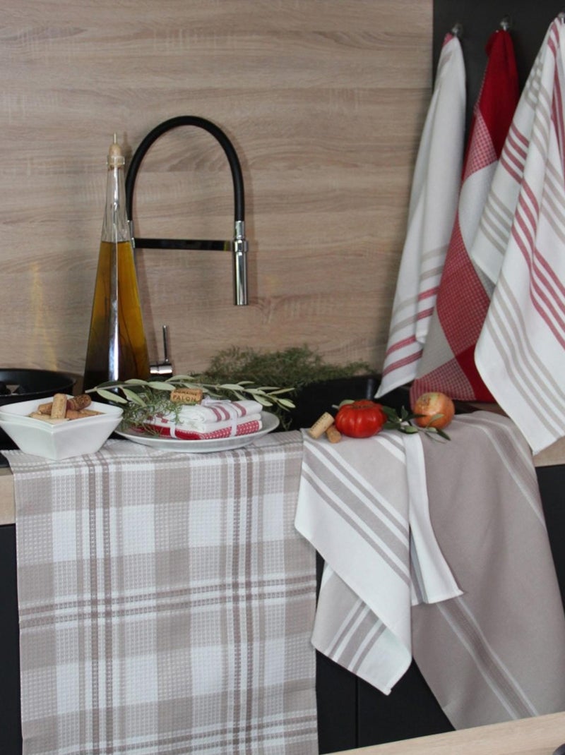 Set di 3 asciugamani da cucina in cotone 50x70 cm Beige - Kiabi