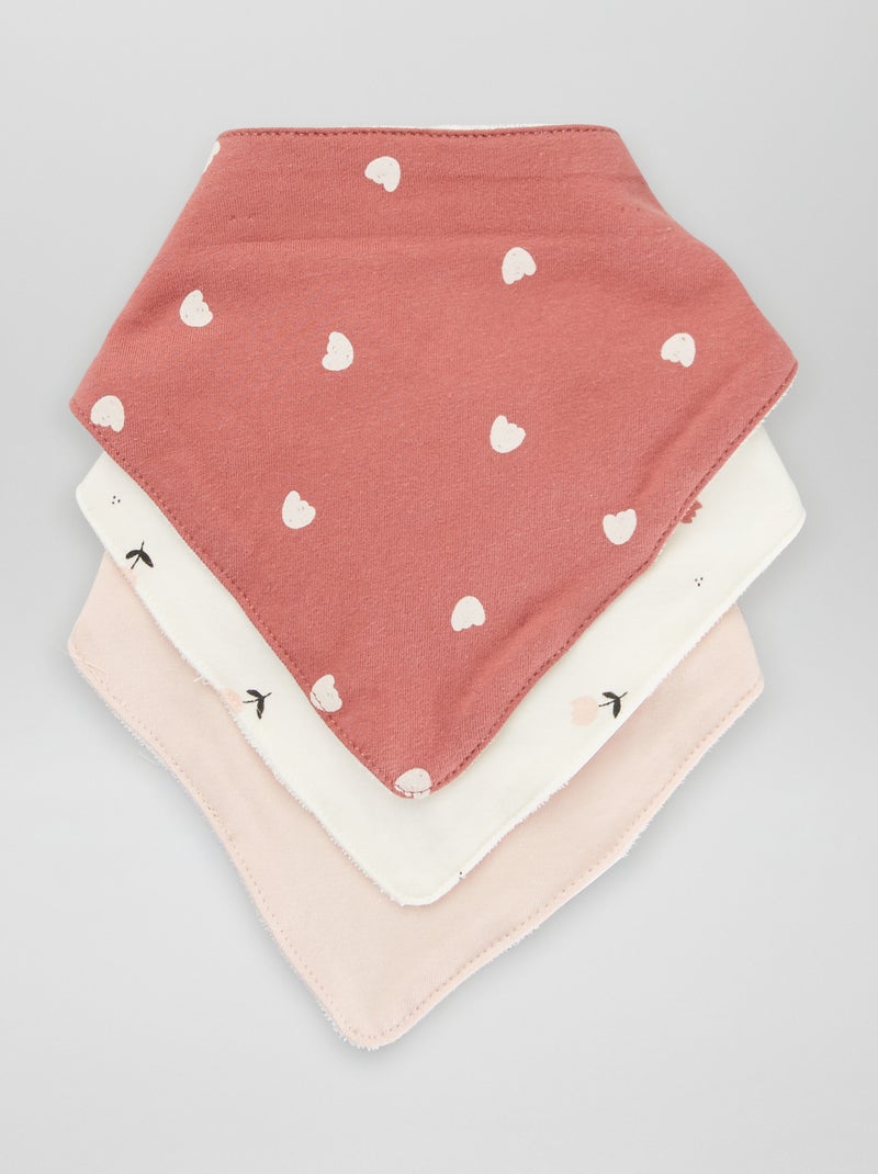 Set di 3 bavaglini a triangolo ROSA - Kiabi