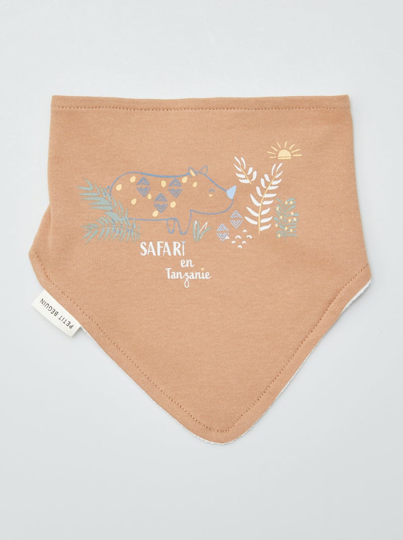 Set di 3 bavaglini forma bandana BEIGE - Kiabi