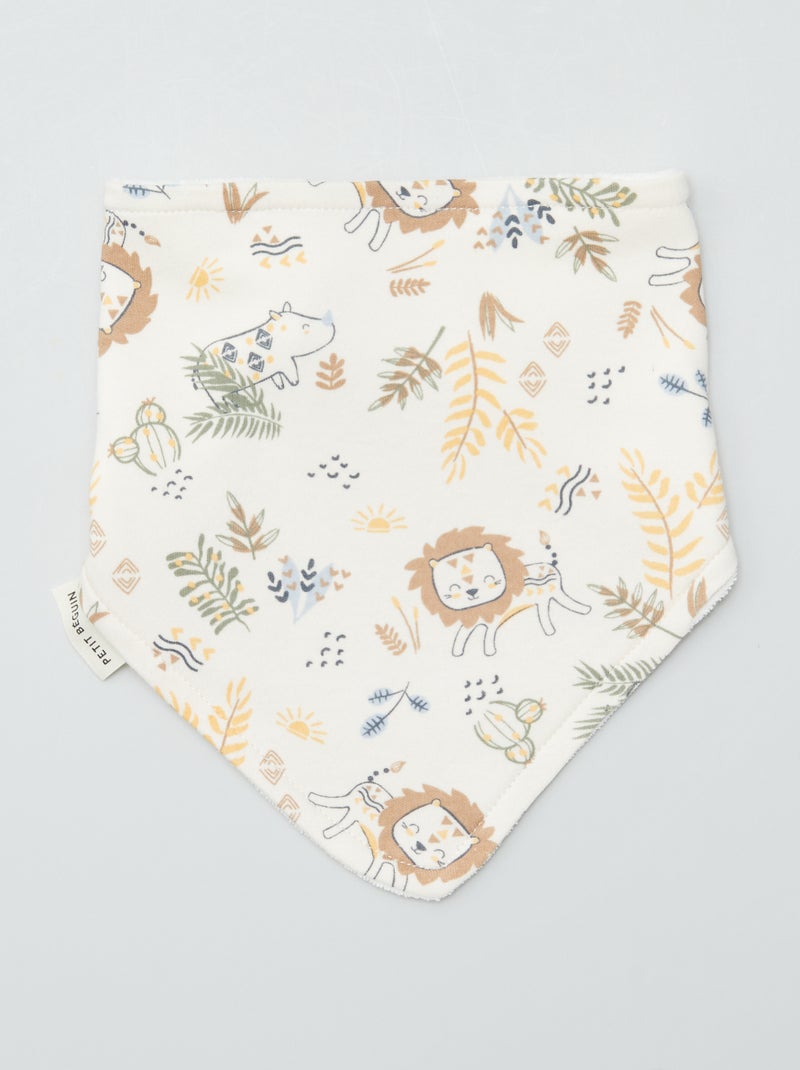 Set di 3 bavaglini forma bandana BEIGE - Kiabi