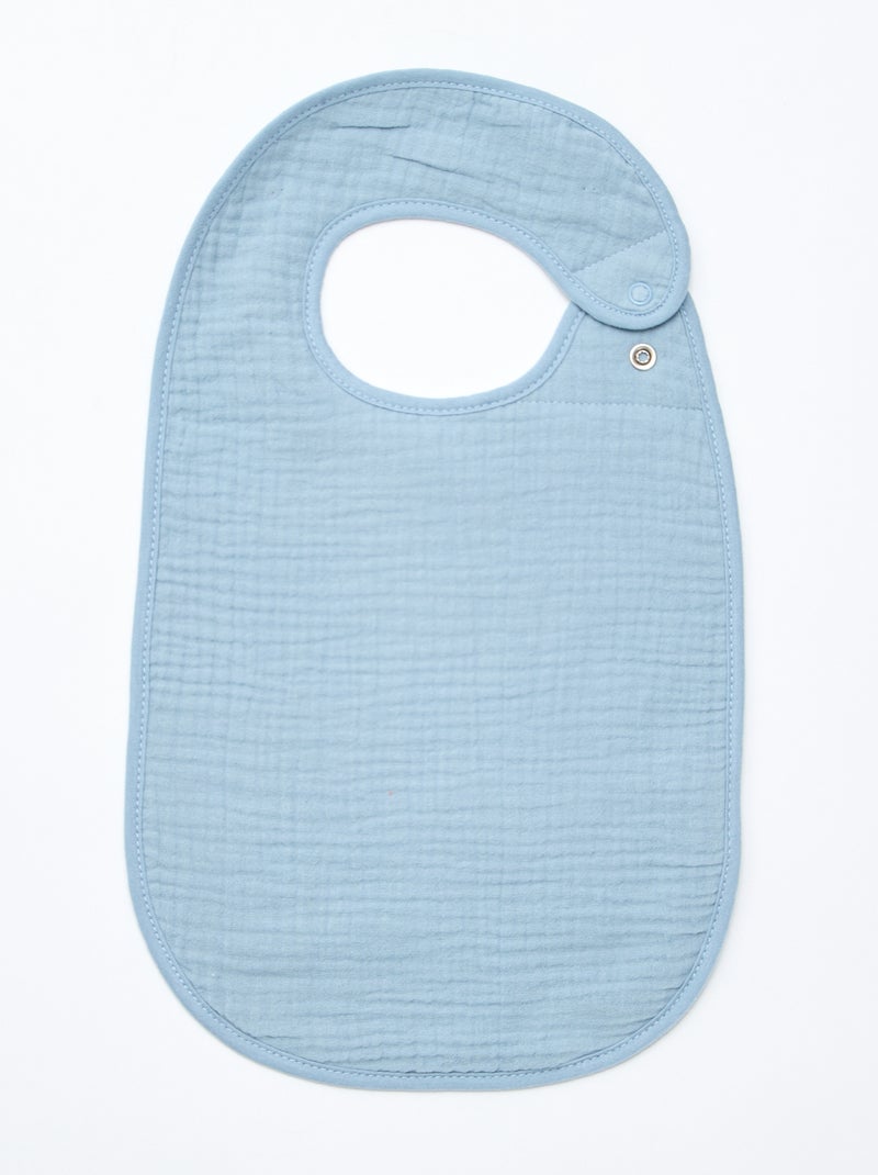 Set di 3 bavaglini in garza di cotone con fodera in spugna Blu - Kiabi