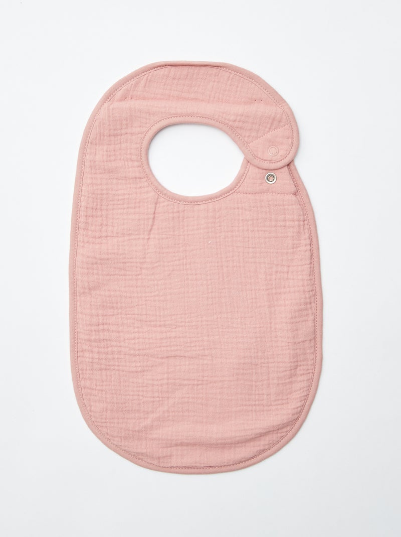 Set di 3 bavaglini in garza di cotone con fodera in spugna ROSA - Kiabi