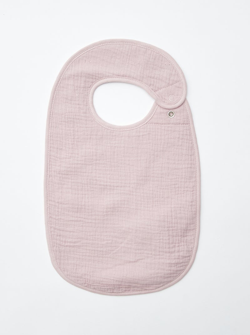 Set di 3 bavaglini in garza di cotone con fodera in spugna ROSA - Kiabi