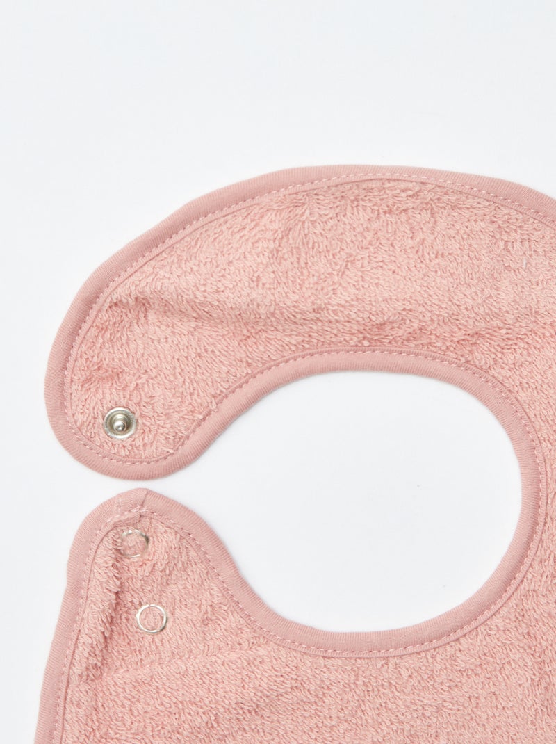 Set di 3 bavaglini in garza di cotone con fodera in spugna ROSA - Kiabi