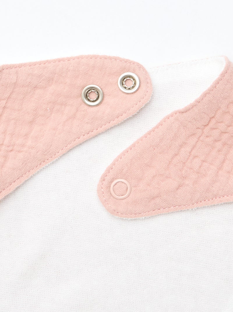 Set di 3 bavaglini nascita in cotone Rosa - Kiabi