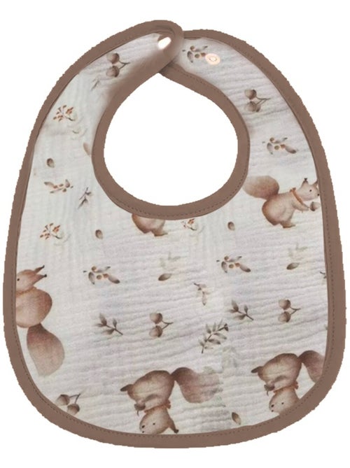 Set di 3 bavaglini per neonati in garza di cotone, stampa noce, di Les Chatounets - Kiabi