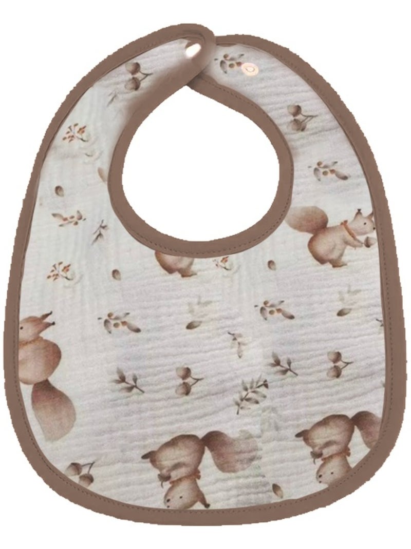 Set di 3 bavaglini per neonati in garza di cotone, stampa noce, di Les Chatounets Marrone cioccolato - Kiabi