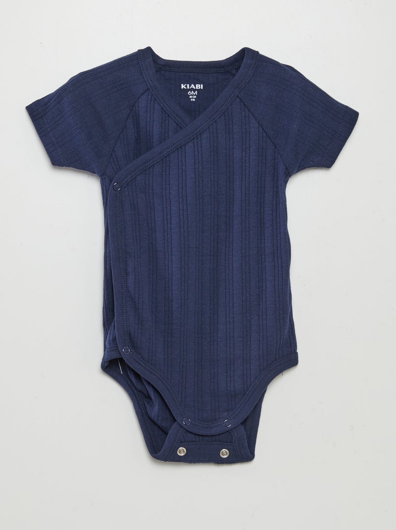 Set di 3 body a coste BLU - Kiabi