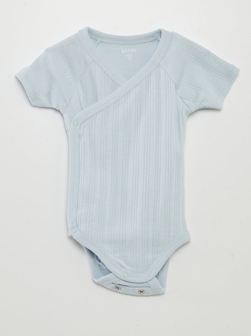 Set di 3 body a coste BLU - Kiabi