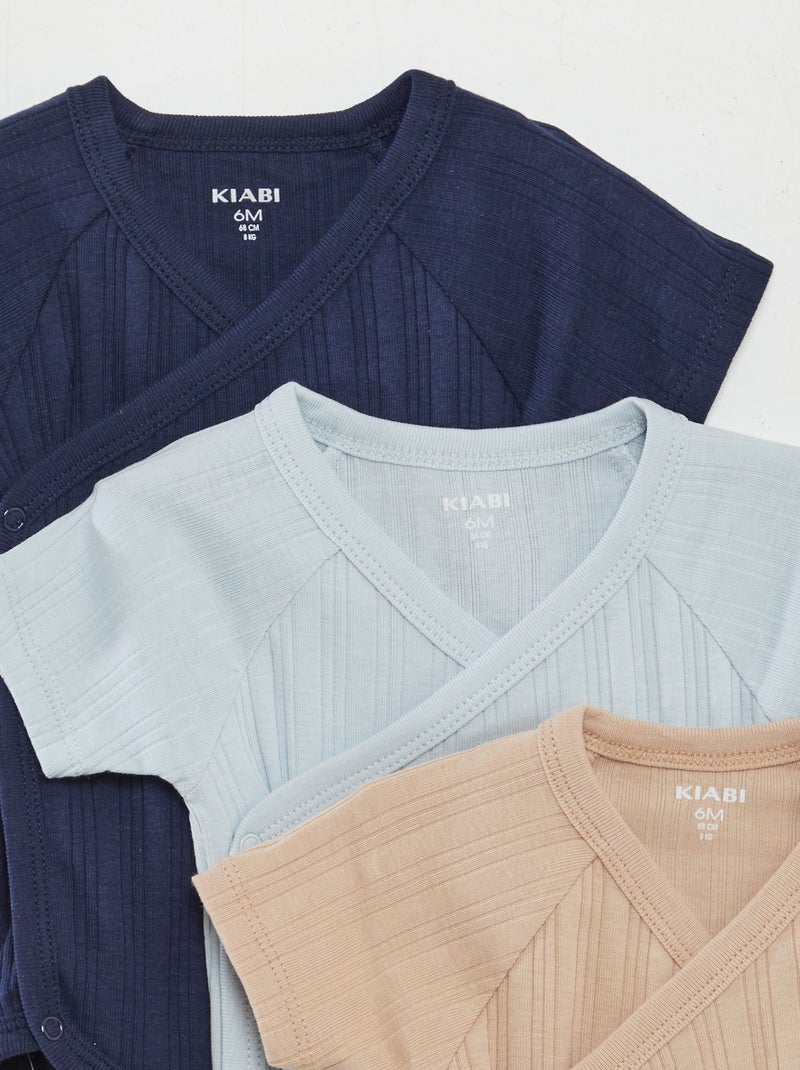 Set di 3 body a coste BLU - Kiabi