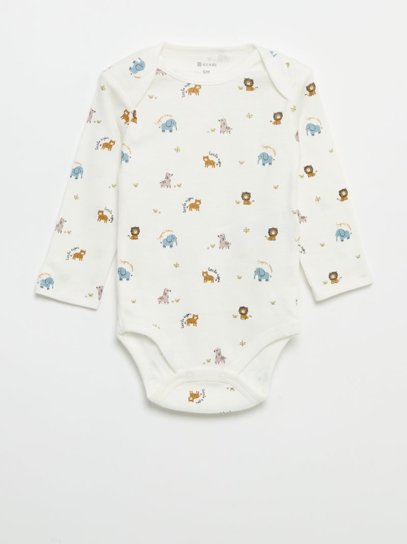 Set di 3 body a maniche lunghe Bianco - Kiabi
