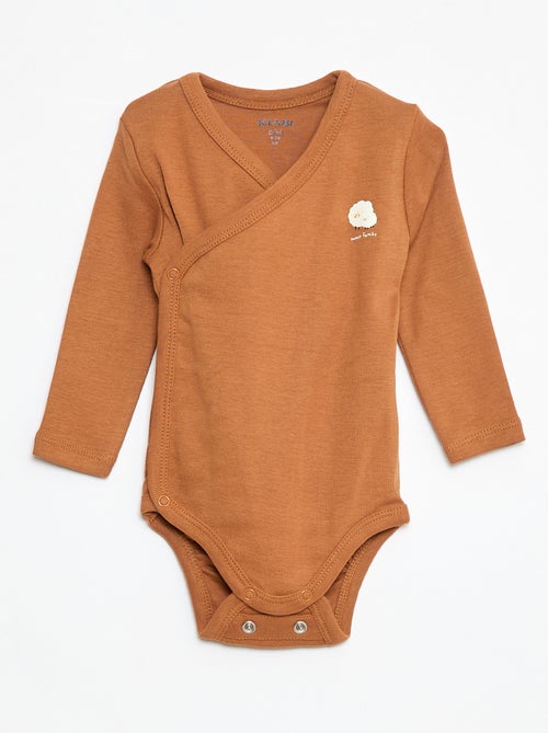 Set di 3 body a maniche lunghe con apertura a bottoni - Kiabi