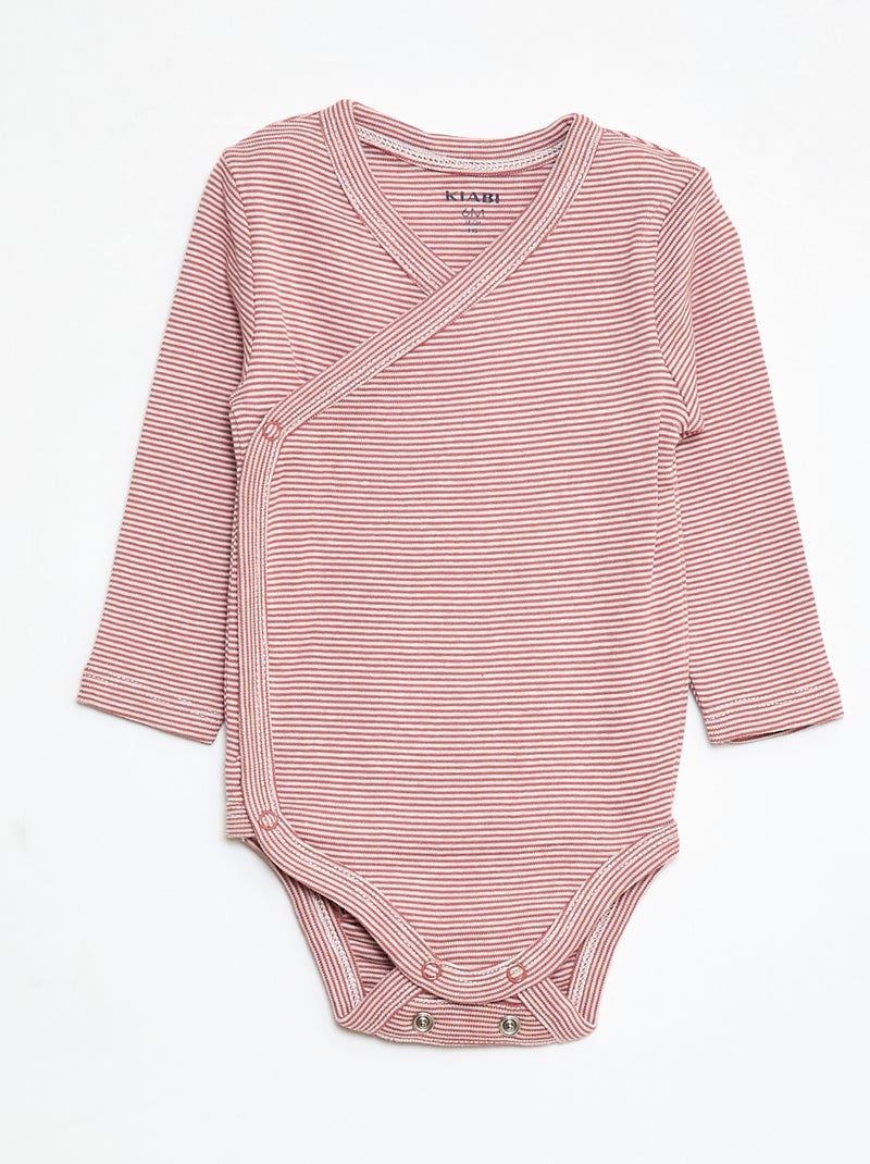 Set di 3 body a maniche lunghe con apertura a pressione Rosa - Kiabi